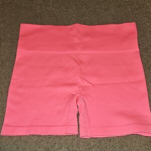Colsie Vibrant Pink Ribbed Shorts - LARGE